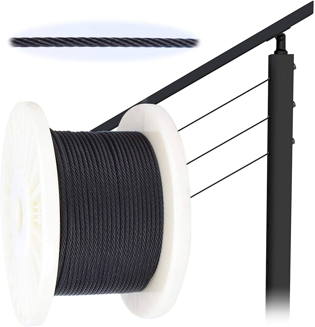 Black Wire Rope Cable Railing T316 Stainless Steel L228