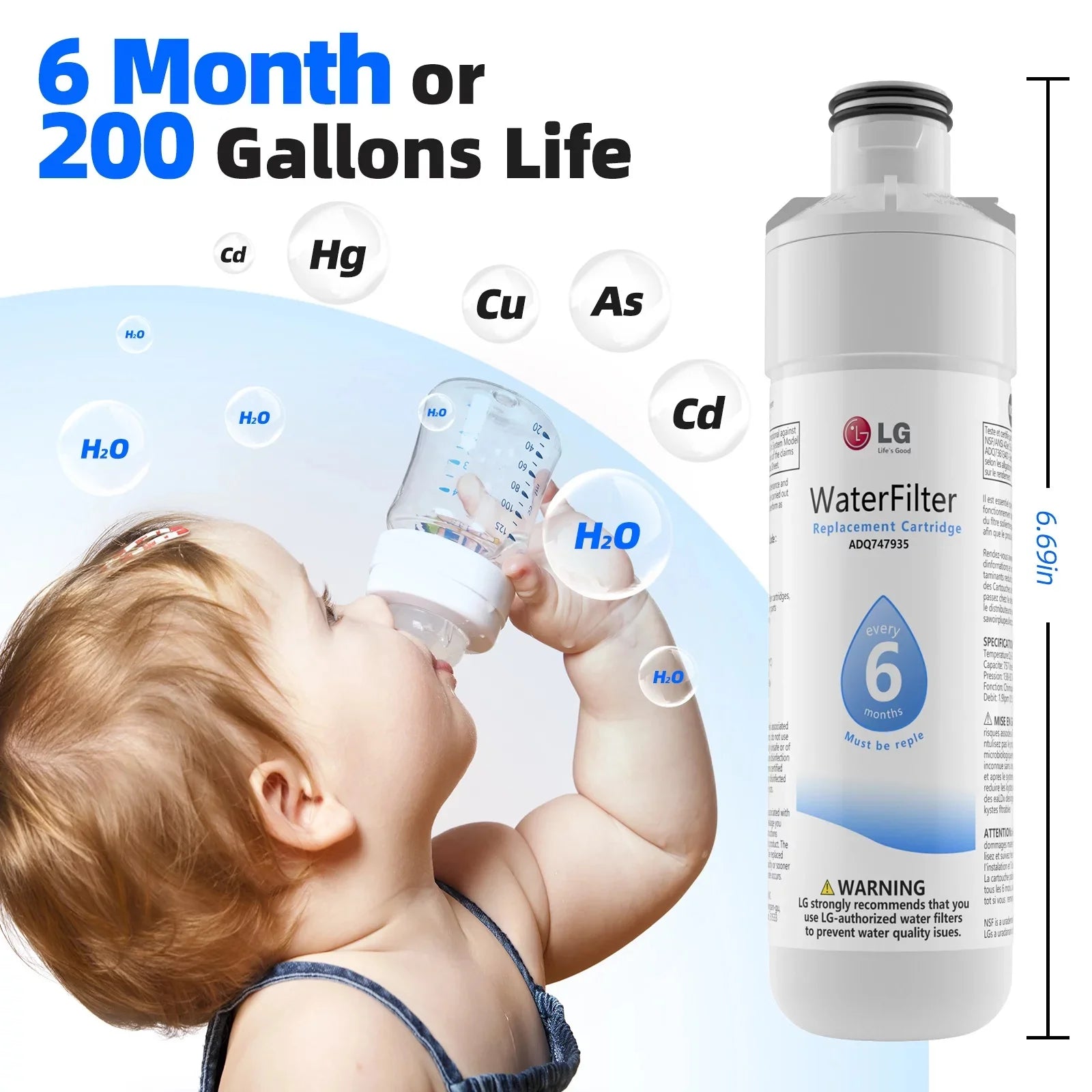 4 Pack Refrigerator Water Filter Replacement A214538