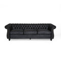 Black Tufted Microfiber Sofa T898579