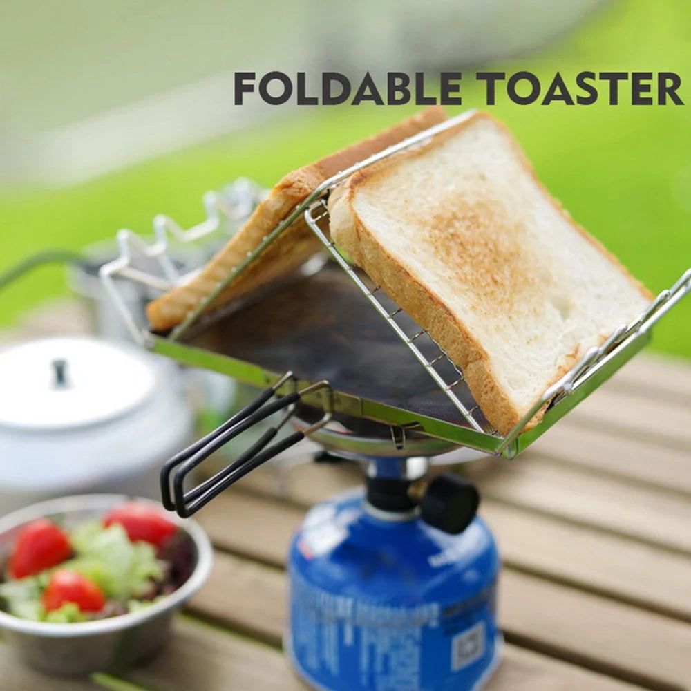 Stainless Steel Folding Camp Stove Toaster Rack K299378