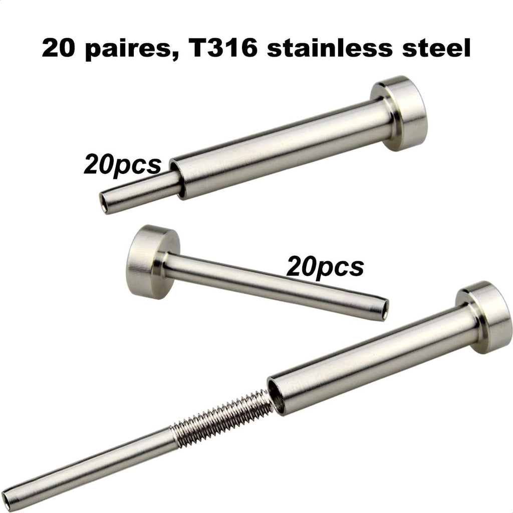 20 Pairs 1/8 T316 Stainless Steel Cable Railing Kit K6283