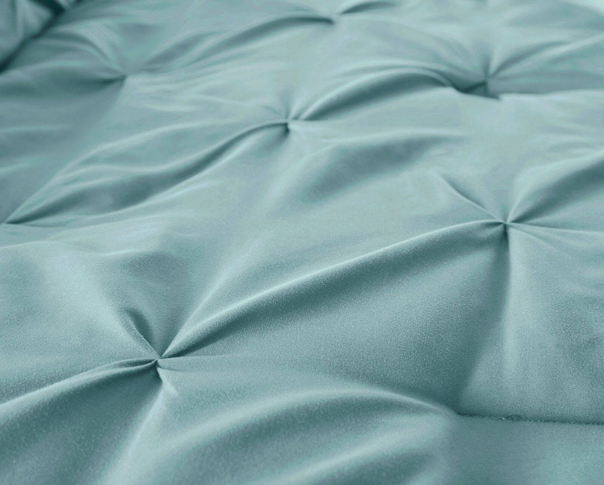 Pink 7 Piece Pinch Pleat Pintuck Bedding Comforter Set King A123