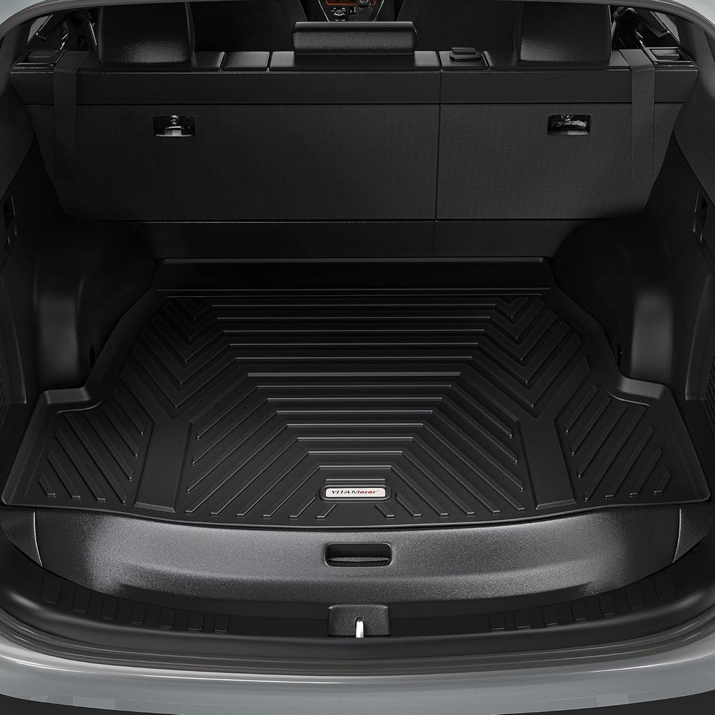 Black Custom Fit Car Floor Mats 3 Rows with Cargo Trunk Liner D75356