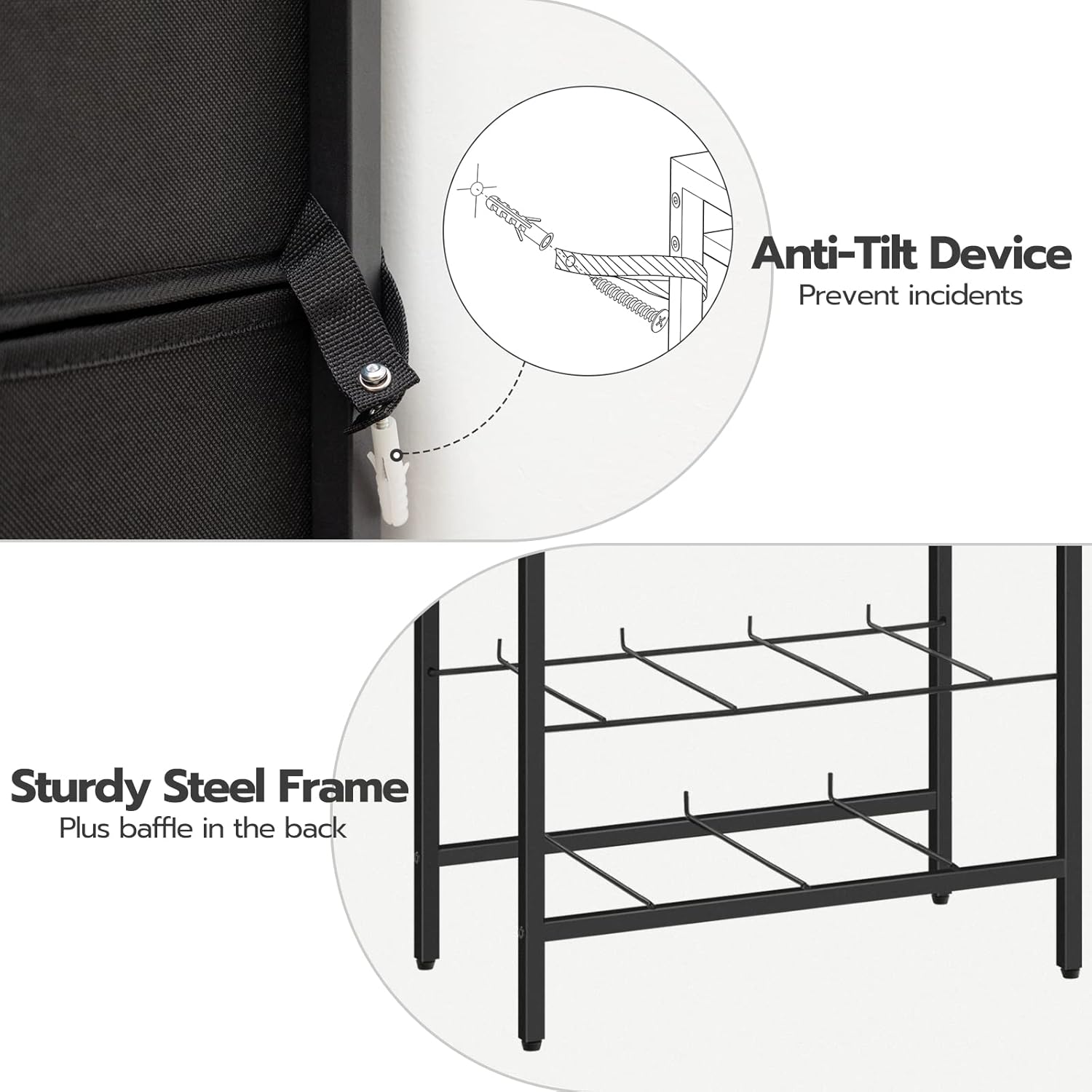 3 Drawer Steel Frame Storage Tower with Open Shelve N64986