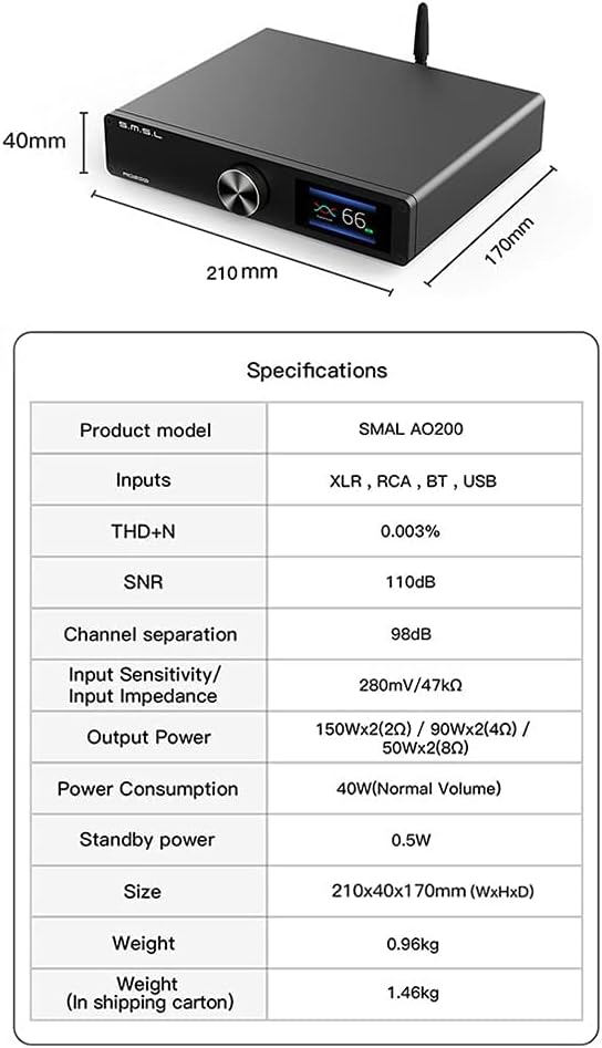 150W×150W 2 Channel HiFi Desktop Amplifier with Remote Control G2554