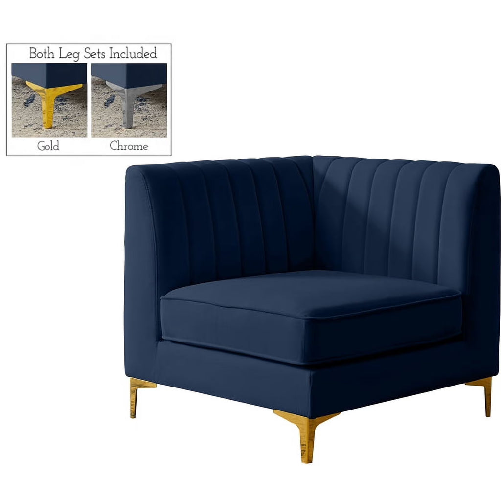 Navy Velvet Corner Chair B235