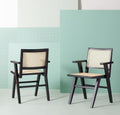 White/Natural French Cane Arm Chair (Set of 2) I6700