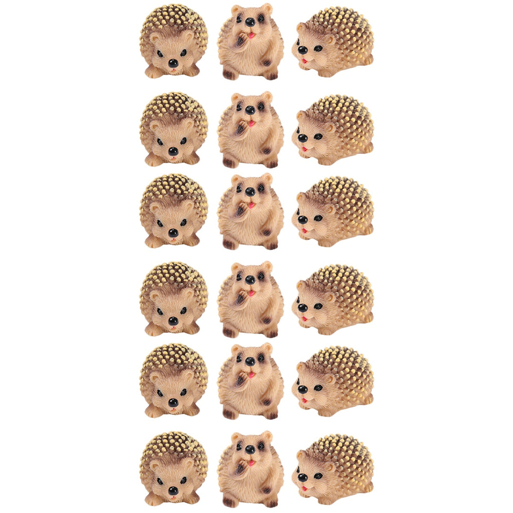 18 Pcs Hedgehog Figures Resin Statue X915