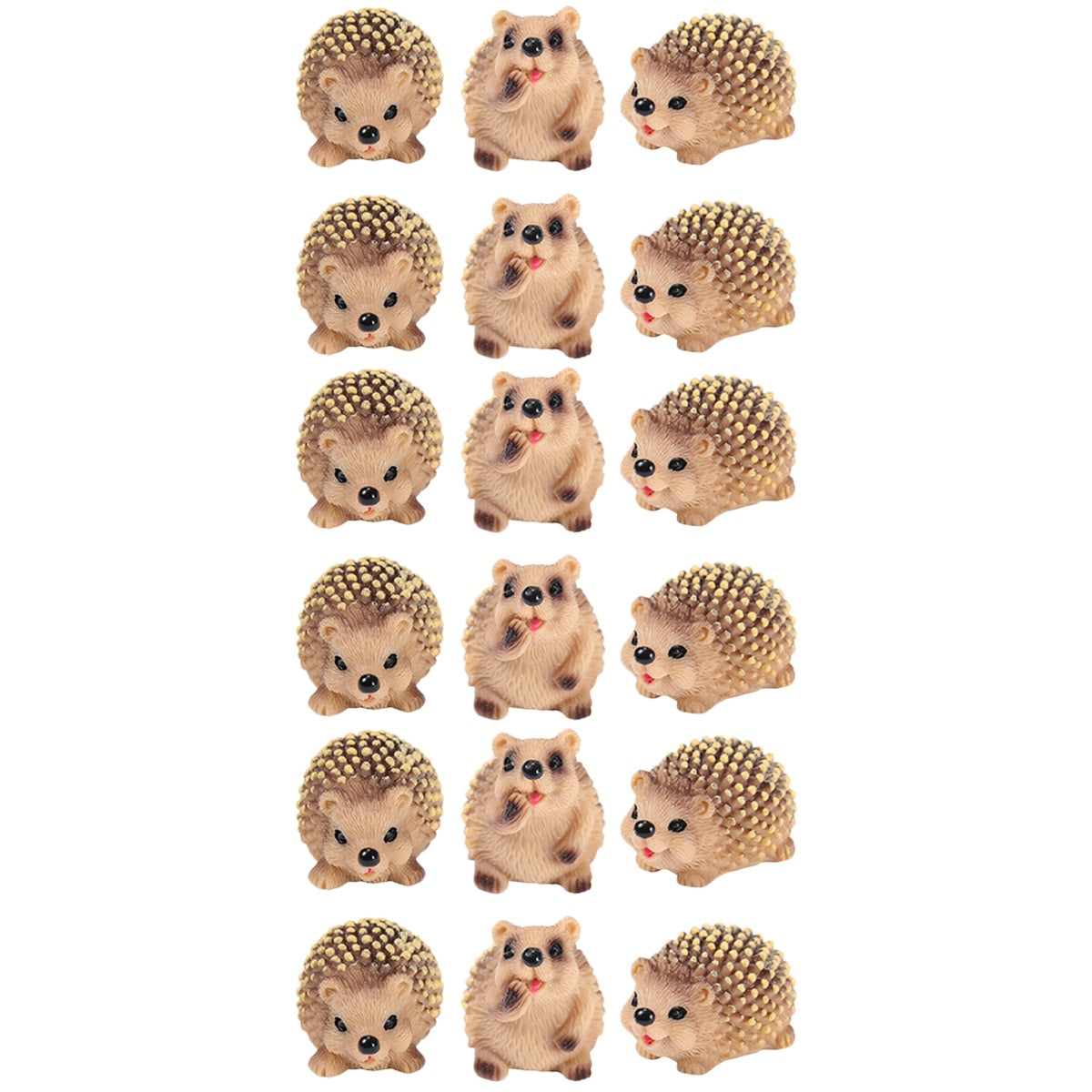 18 Pcs Hedgehog Figures Resin Statue X915