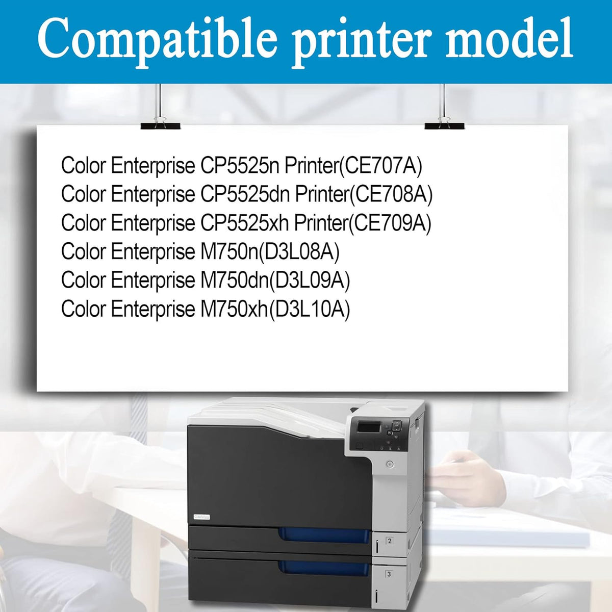 5 Pack Remanufactured Toner Cartridge for HP Color Enterprise CP5525n CP5525dn CP5525xh M750n M750dn M750xh D79924