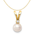 14K Yellow Gold Freshwater Cultured Pearl Pendant Necklace 16'' G954638