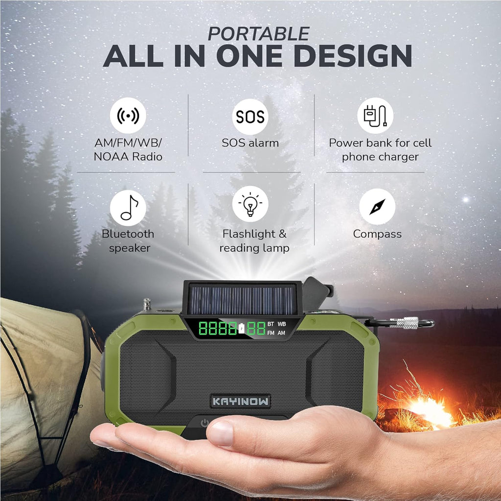 Solar Powered Emergency Radio with Flashlight S86328
