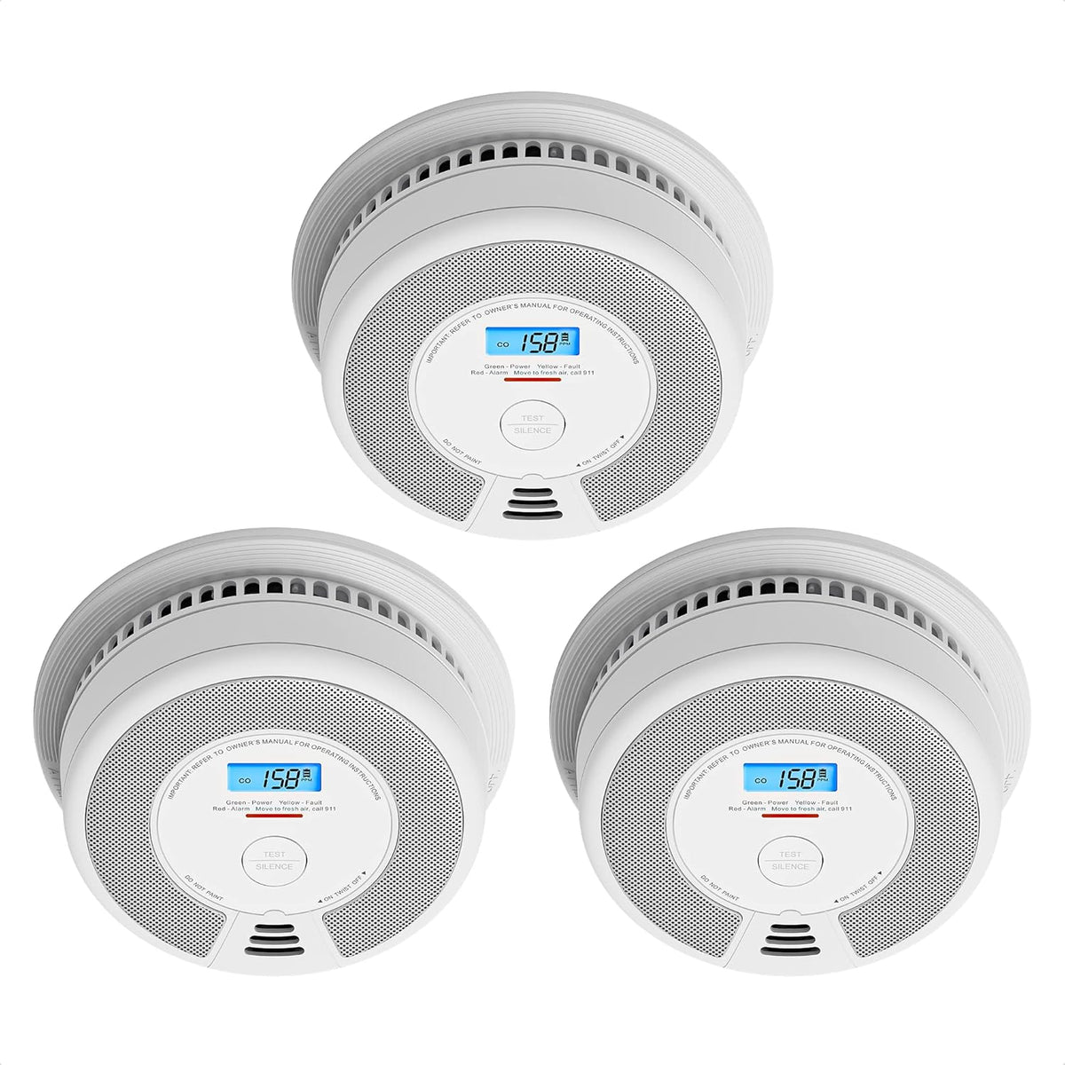 10-Year Battery Smoke Carbon Monoxide Detector Alarm with CO Readings A312501
