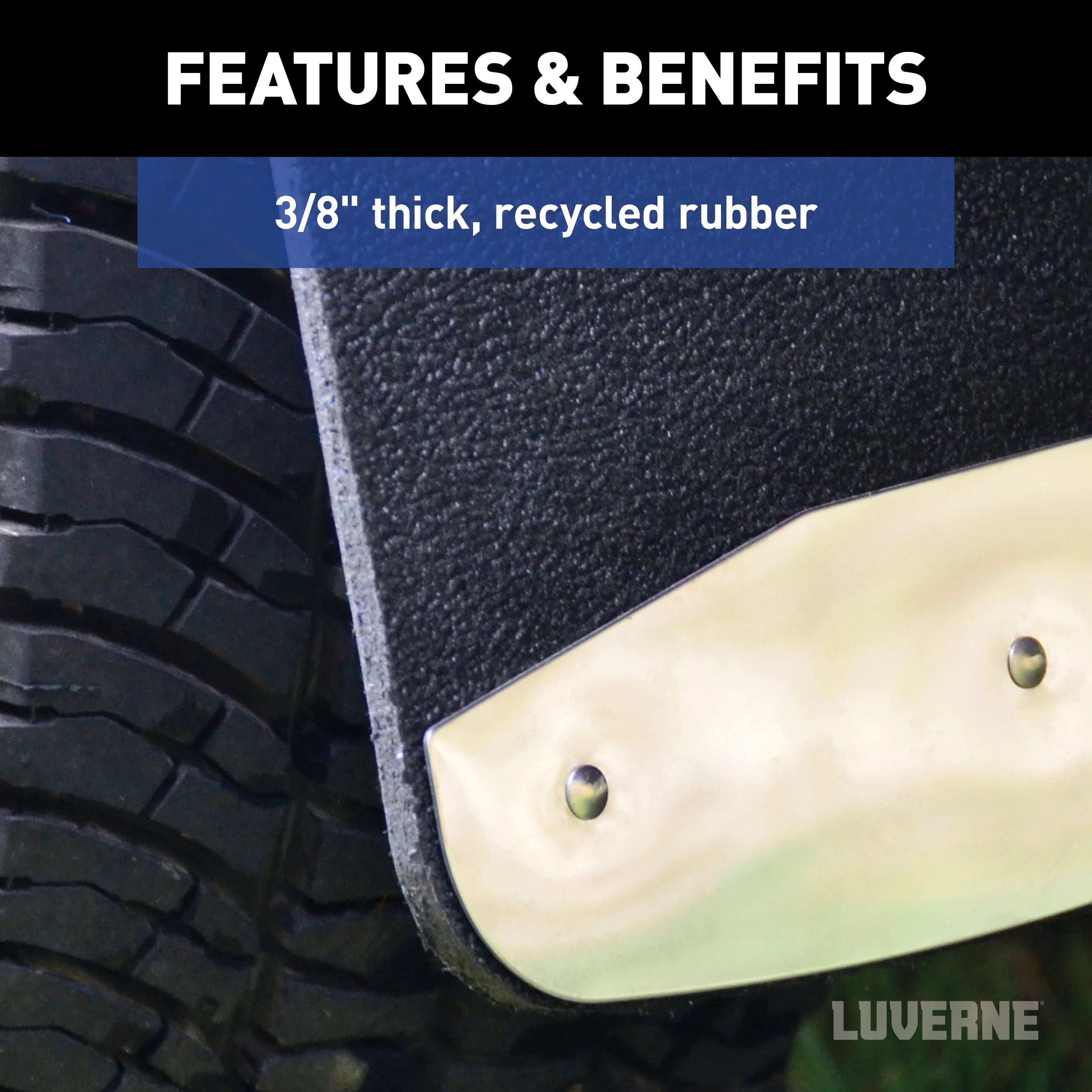 Textured Rubber Mud Guards, 2 Flaps A8436