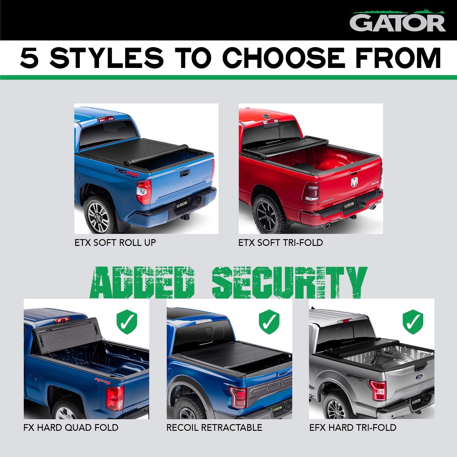 Hard Tri-Fold Truck Bed Tonneau Cover for Toyota Tundra 5' 7" Bed N6248