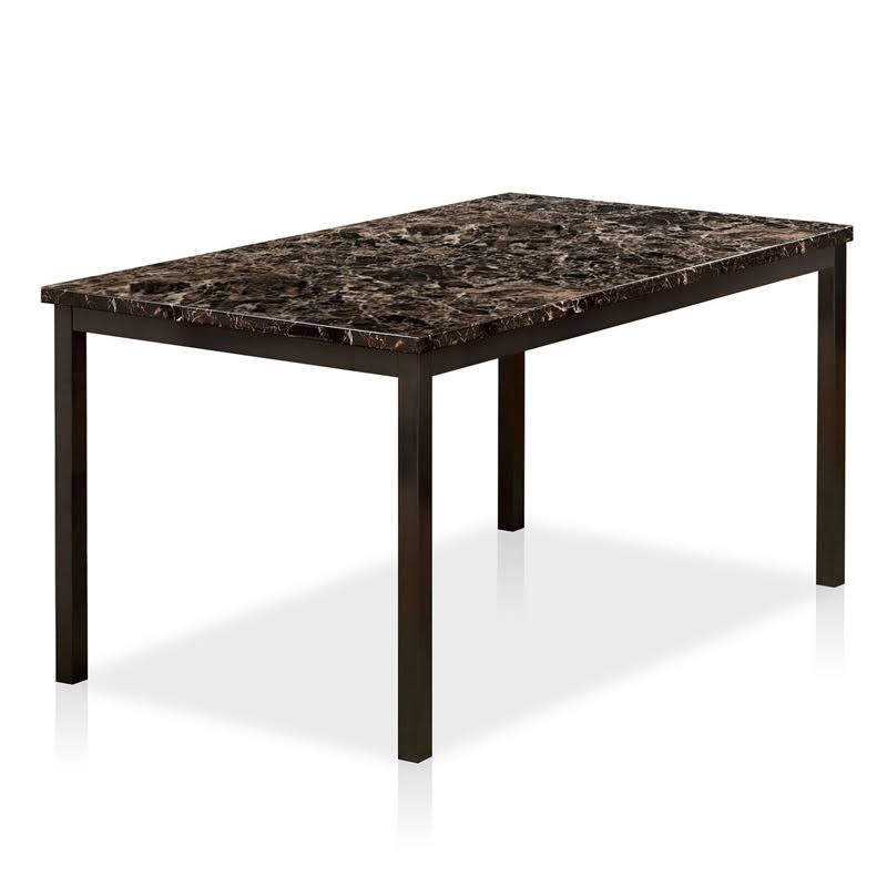 Faux Marble Top Dining Table in Black F3090