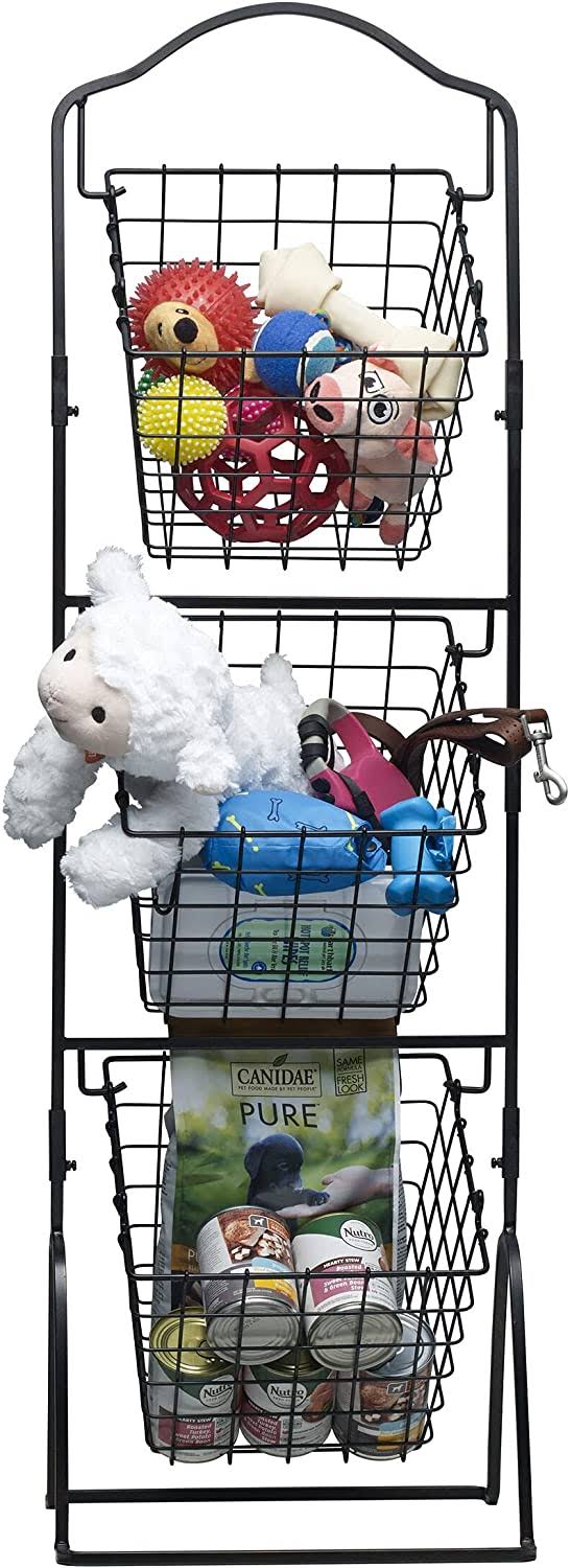 3-Tier Metal Market Basket Antique Black D6007