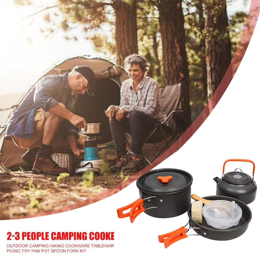 10Pcs Non-stick Aluminum Camping Cookware Set A37682