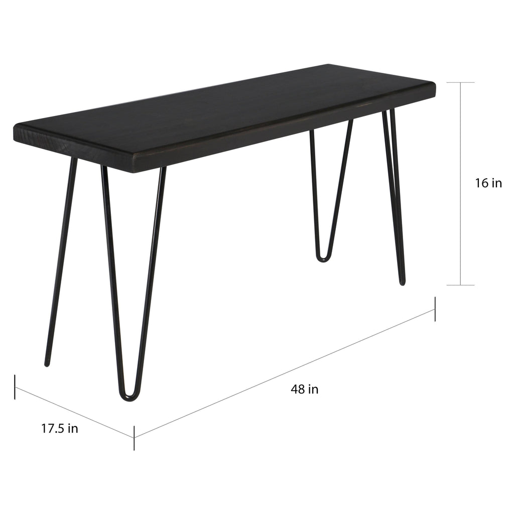 Rustic White Wood Bench Y65310