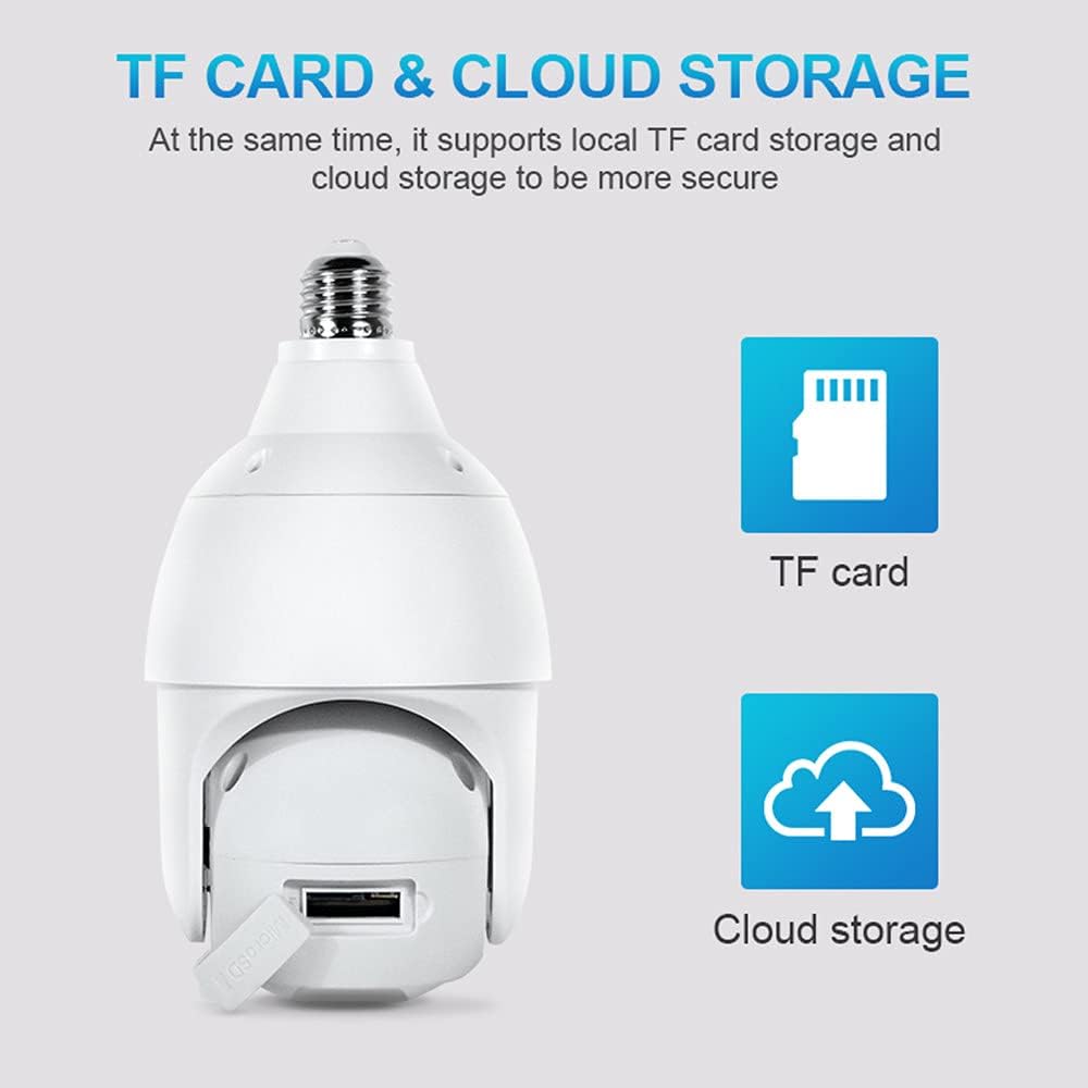 2K 3.0MP Wireless PTZ Security Camera with E27 Light Bulb Connector, Pack of 2 C415