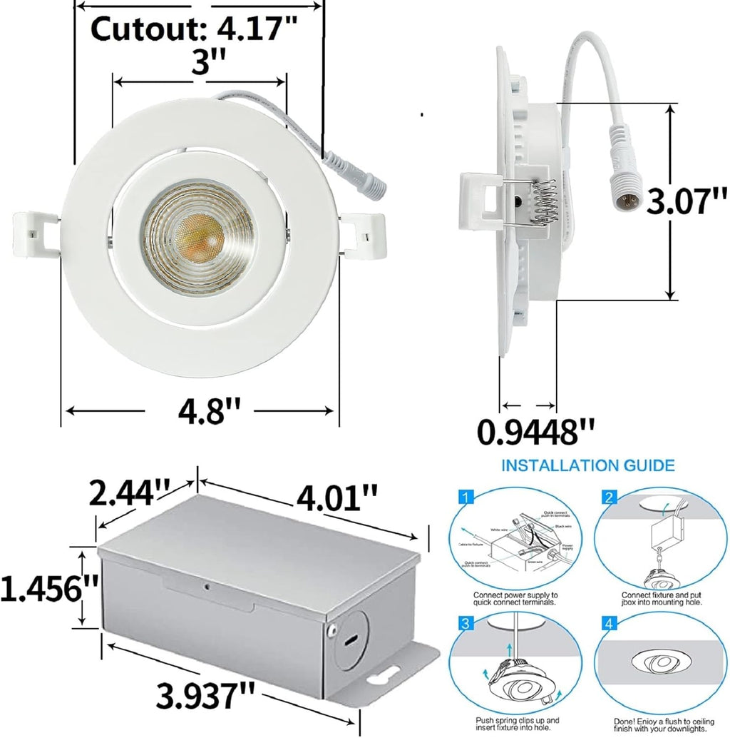 4 inch Smart LED Recessed Lights, 9W, 2 Pack P610106