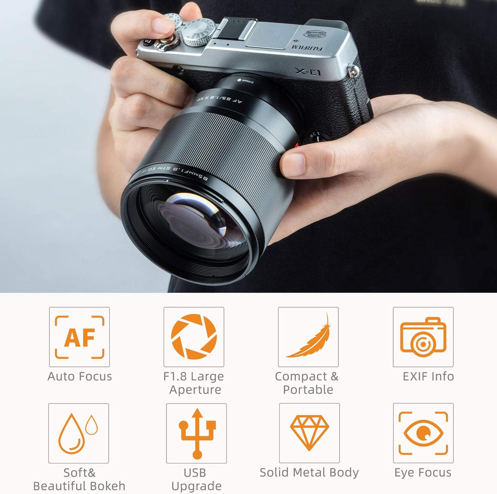85mm f1.8 Mark II AF Portrait Fixed Focus Lens for Fuji X Mount Camera E7037
