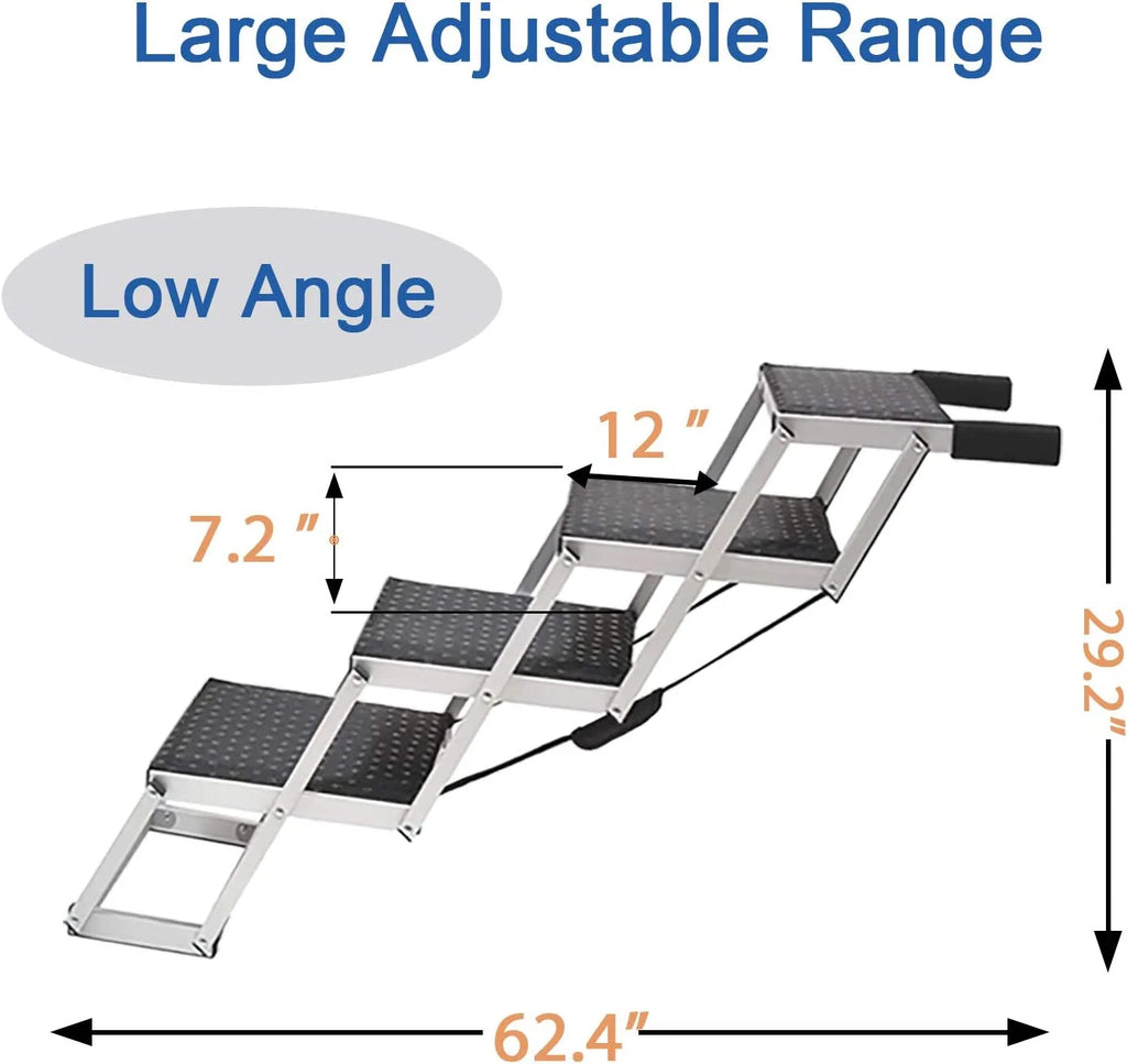 Foldable Aluminum Dog Stairs 4 Steps with Nonslip Surface X877