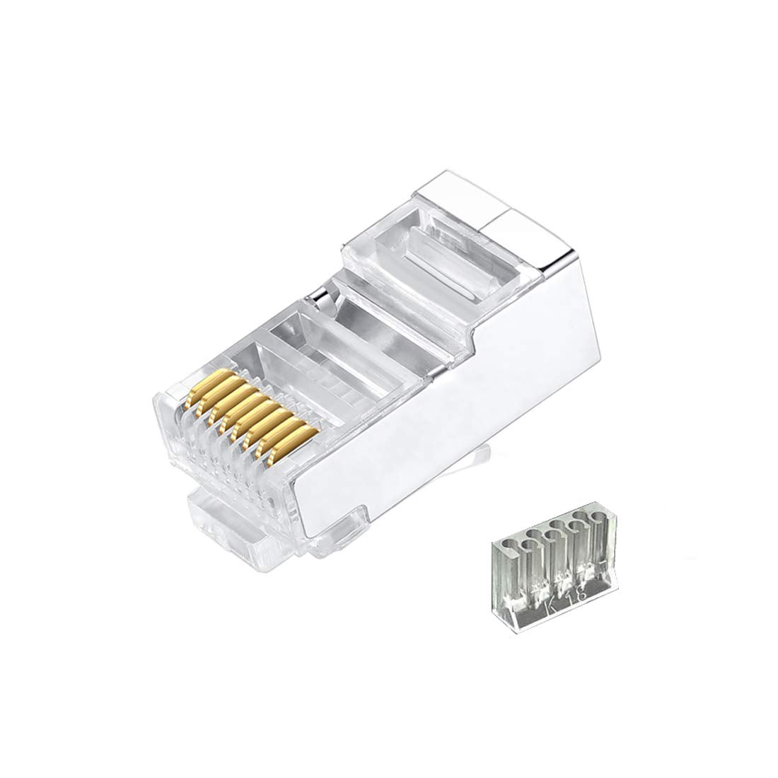 100 Pcs Cat7 RJ45 Metal Shielded Connectors H5197