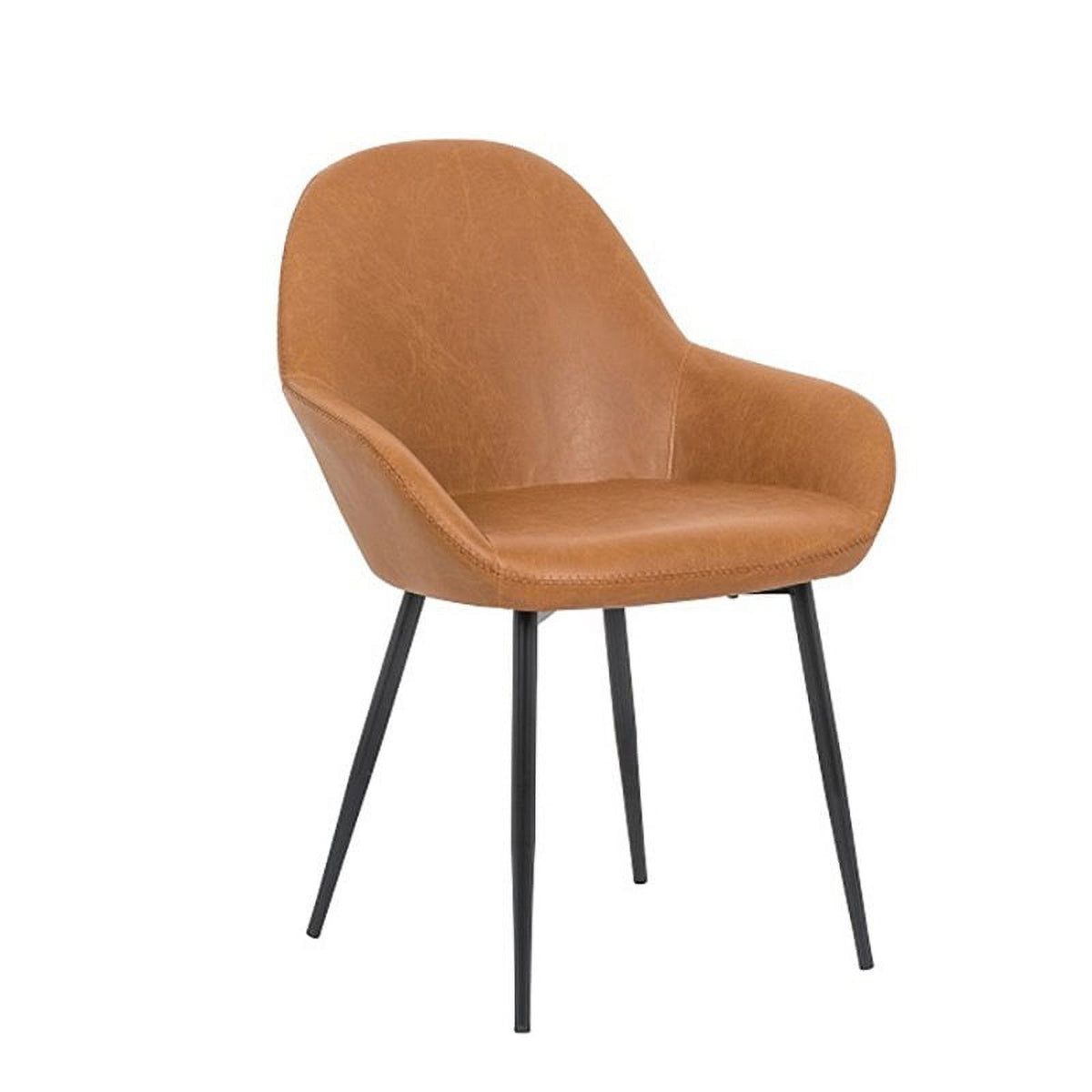 Faux Leather Arm Chairs in Tan (Set of 2) H44765
