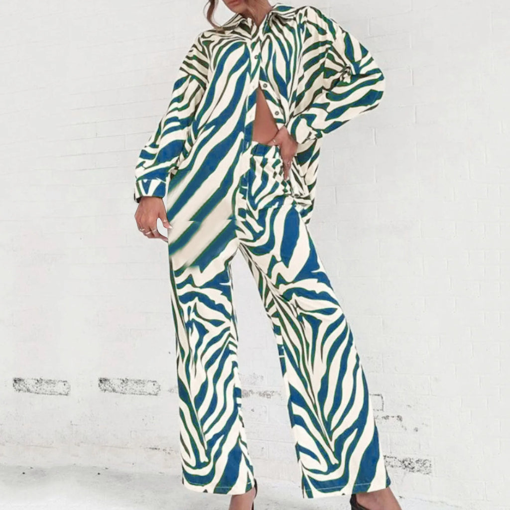 Womens Tracksuit Sweatsuit Set Long Sleeved Print Trouser Suit D808516