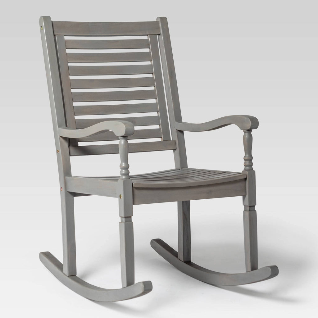 Gray Wash Acacia Wood Outdoor Rocking Chair E7611