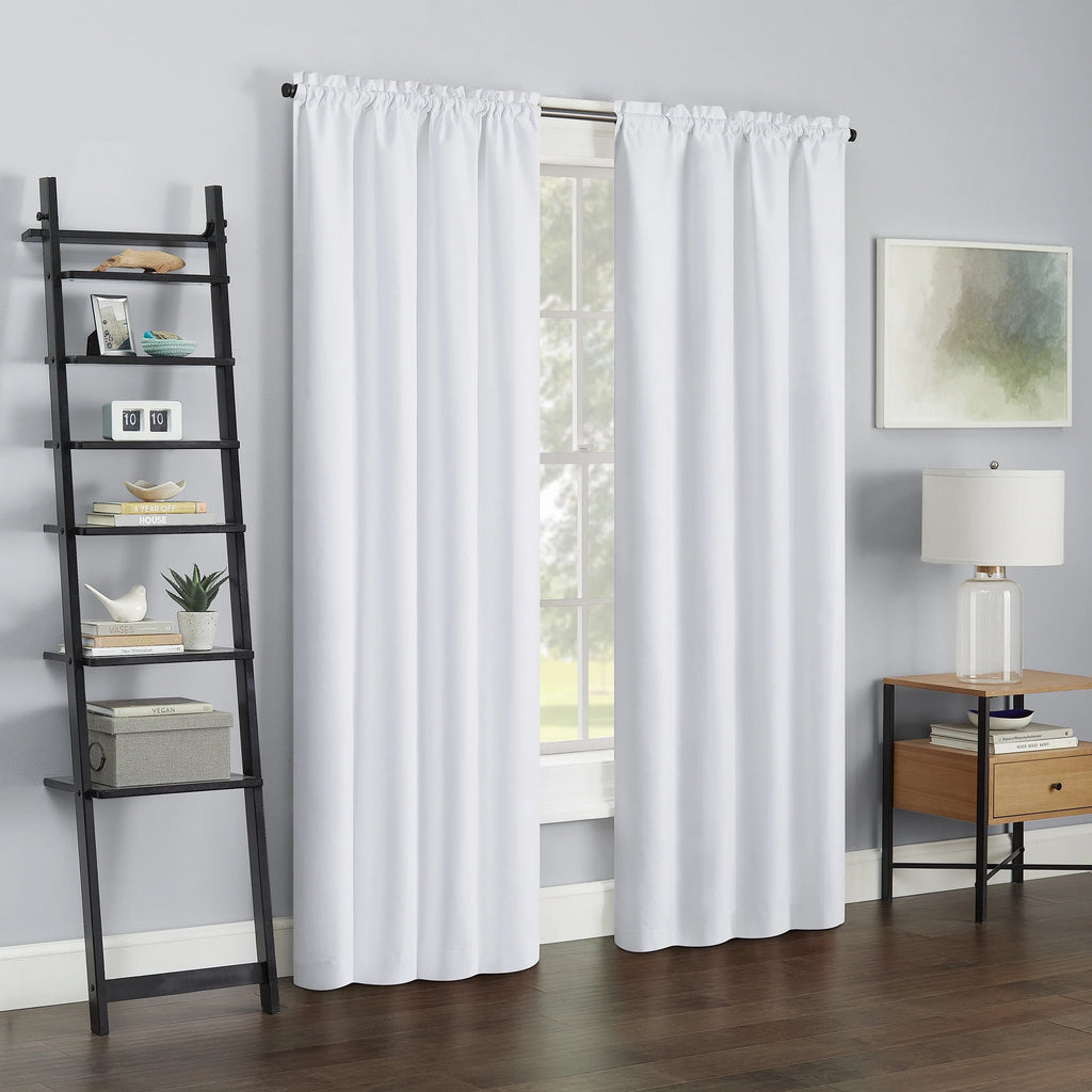 White Rod Pocket Single Curtain Panel J42962