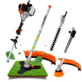 4 in 1 String Trimmer Lawn Edger Grass Brush Cutter Cordless Mower Garden Tool with Gas Pole Saw and Hedge Trimmer G724
