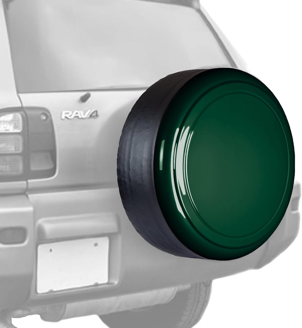 28" Color Matched Rigid Tire Cover for Toyota RAV4 (95-00) - Plastic Face & Vinyl Band - Alpine Silver B2427