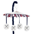 Red, White and Blue Baseball Patch Musical Crib Mobile S2446