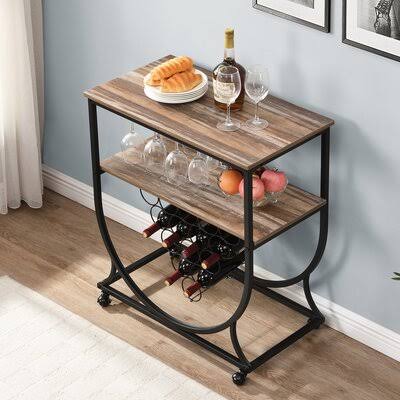 Industrial Rolling Bar Cart K529