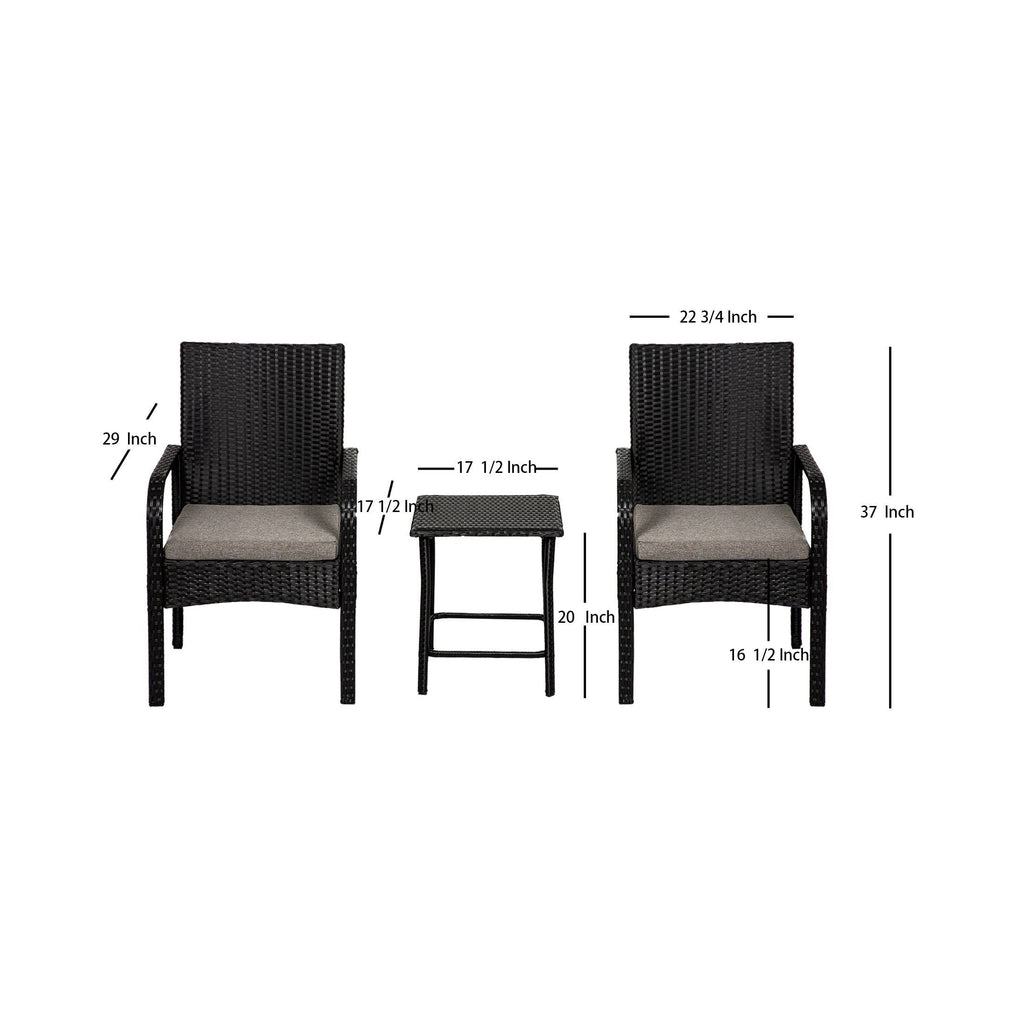 Beige 3-Piece Rattan Wicker Seating Set C187