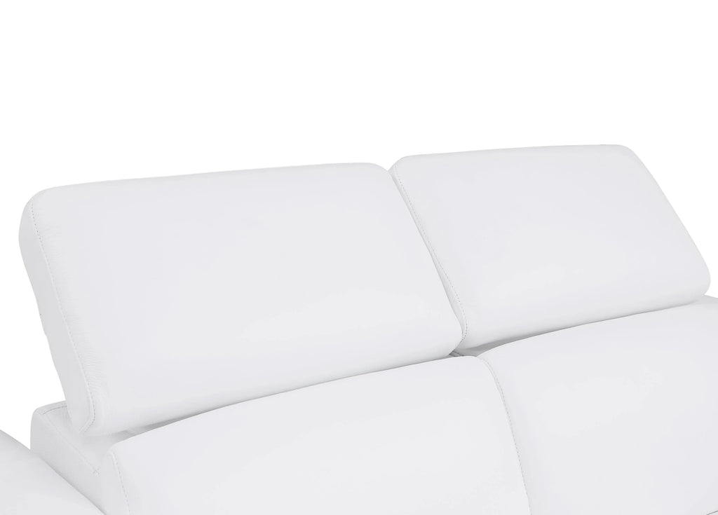 White Top Grain Italian Leather Power Recliner Chair V492