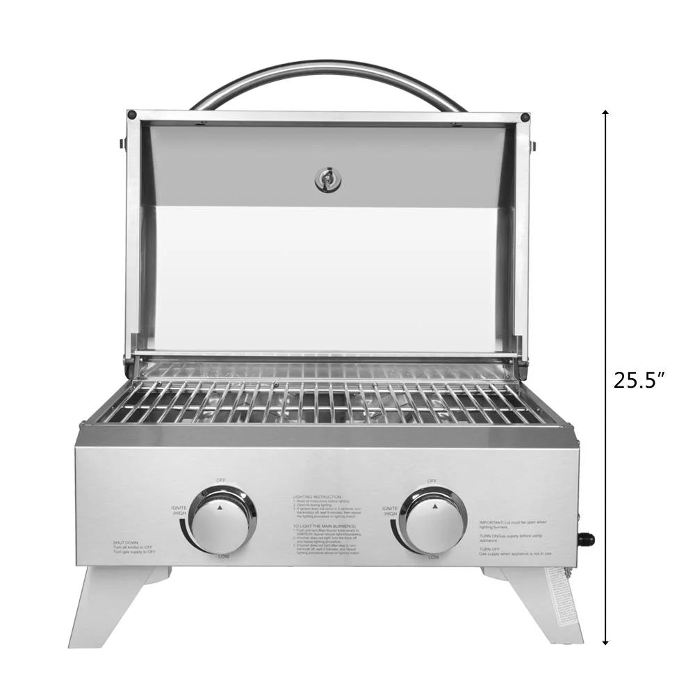 Stainless Steel Propane Grill with Foldable Leg E98986