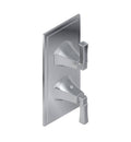 Olive Bronze Two Hole Thermostatic Valve Trim Plate with Lever Handle Y369