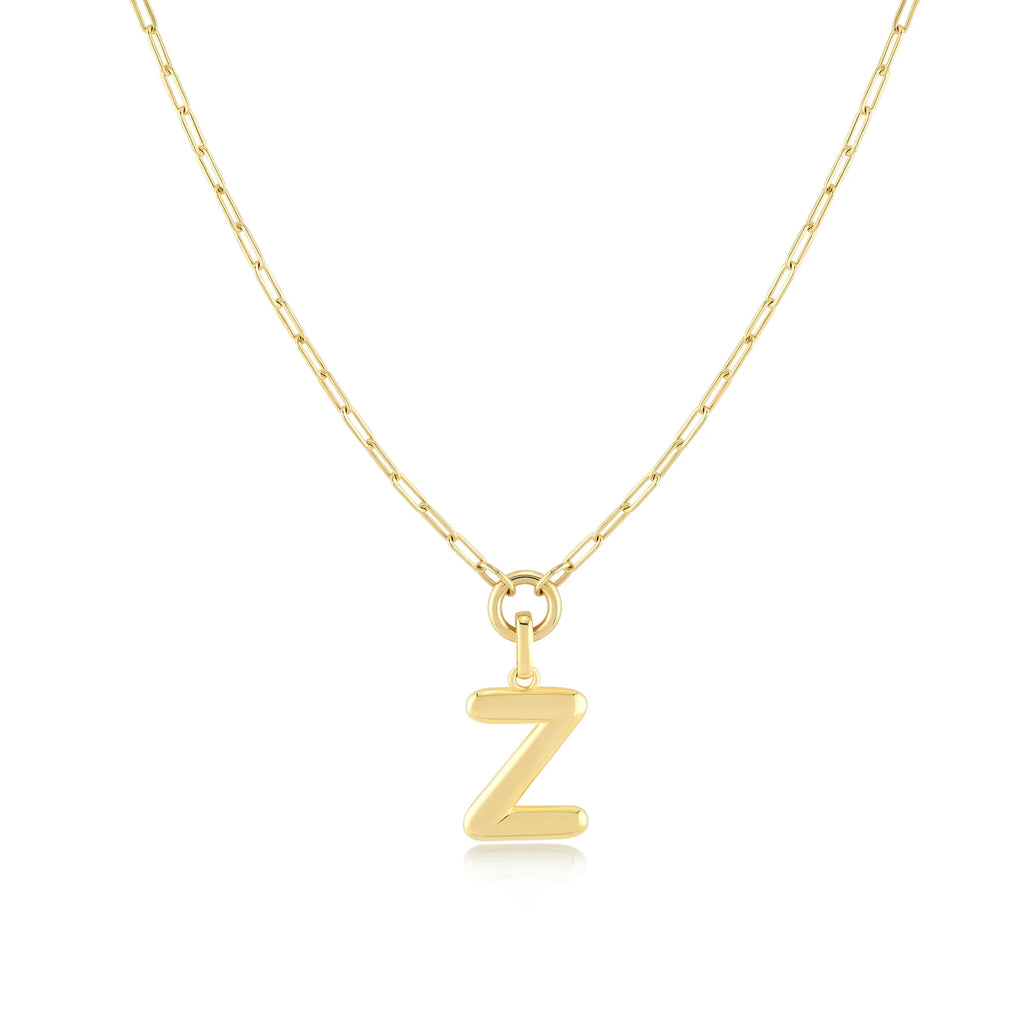 Gold-Filled Initial Necklace with A-Z Pendant Paperclip Chain H27224