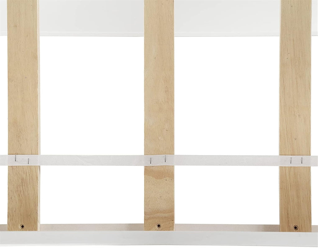 White Twin Wood Loft Bed with Desk and Bookcase Shelves H776928