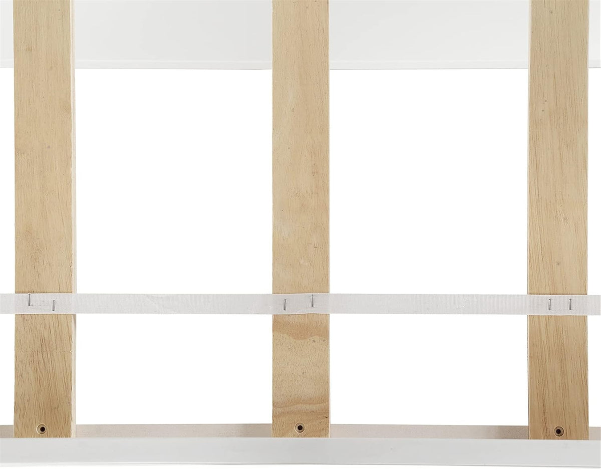 White Twin Wood Loft Bed with Desk and Bookcase Shelves H776928
