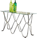 Chrome Glass Top Console Table Q39432