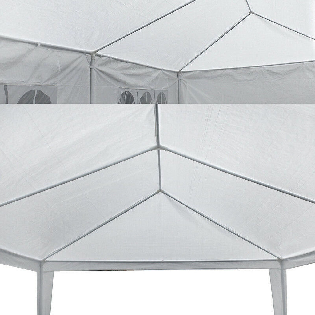 White Outdoor Gazebo Canopy Tent with 8 Removable Walls P8283