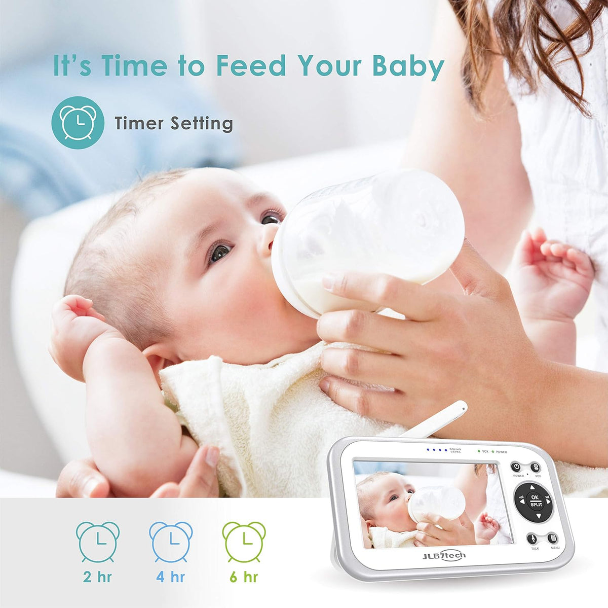 4.3 Split Screen Video Baby Monitor with 2 Cameras and Audio O65856