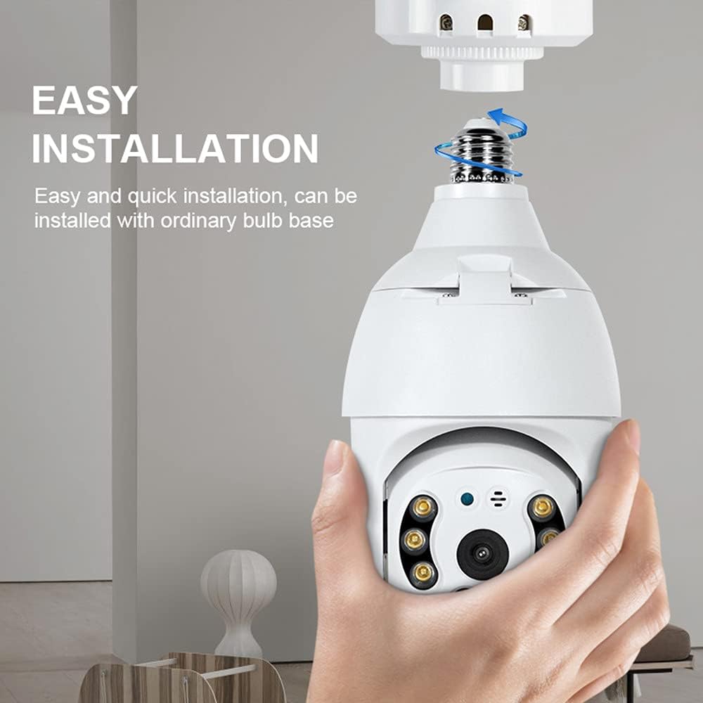 2K 3.0MP Wireless PTZ Security Camera with E27 Light Bulb Connector, Pack of 2 C415