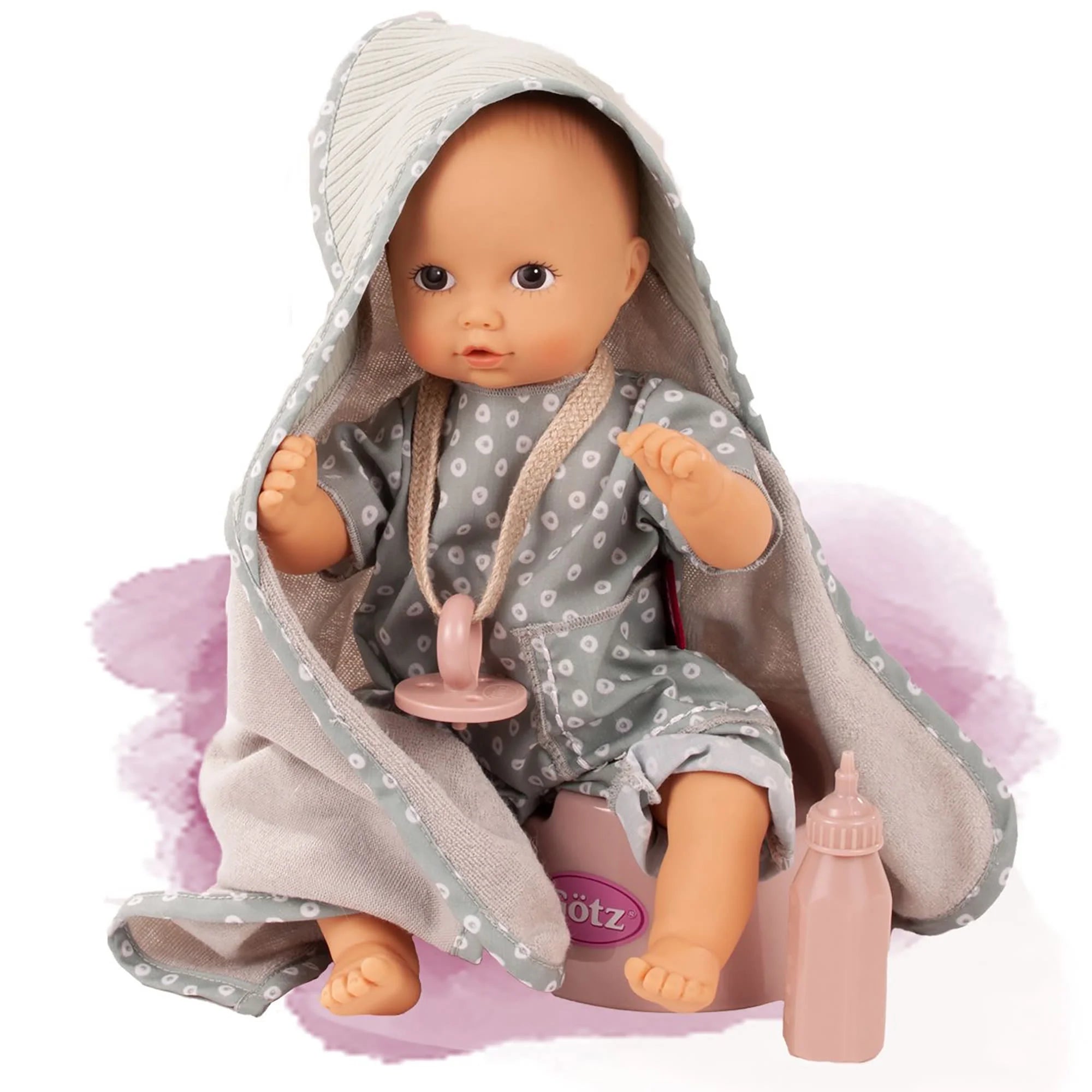 13" Baby Doll with Pacifier, Towel and Potty E3836