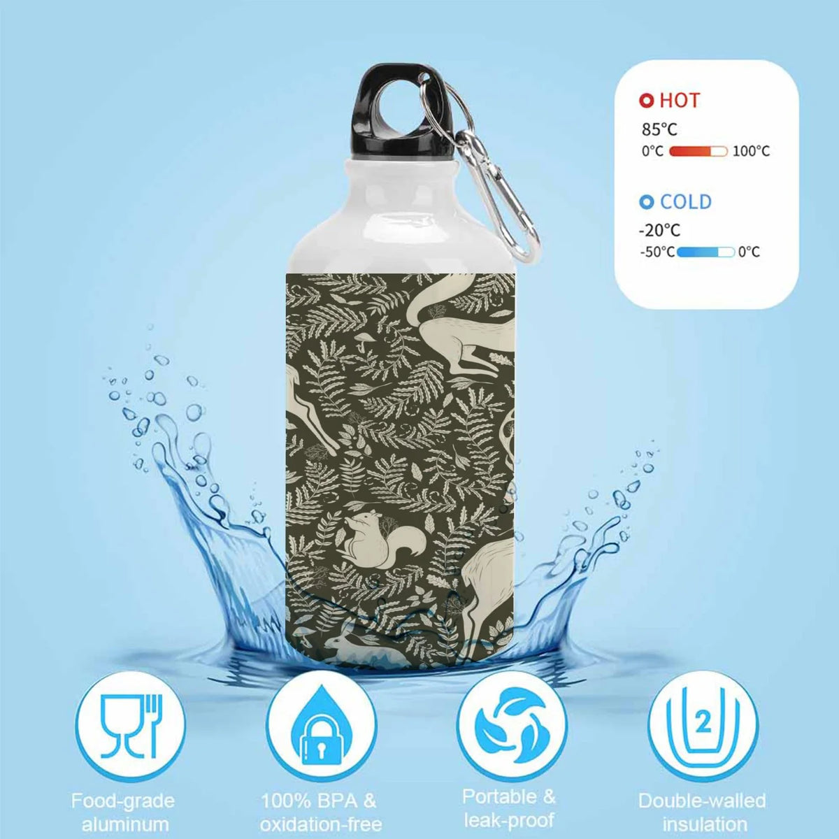 400ml Sport Aluminum Water Bottle with Twist Cap U658196