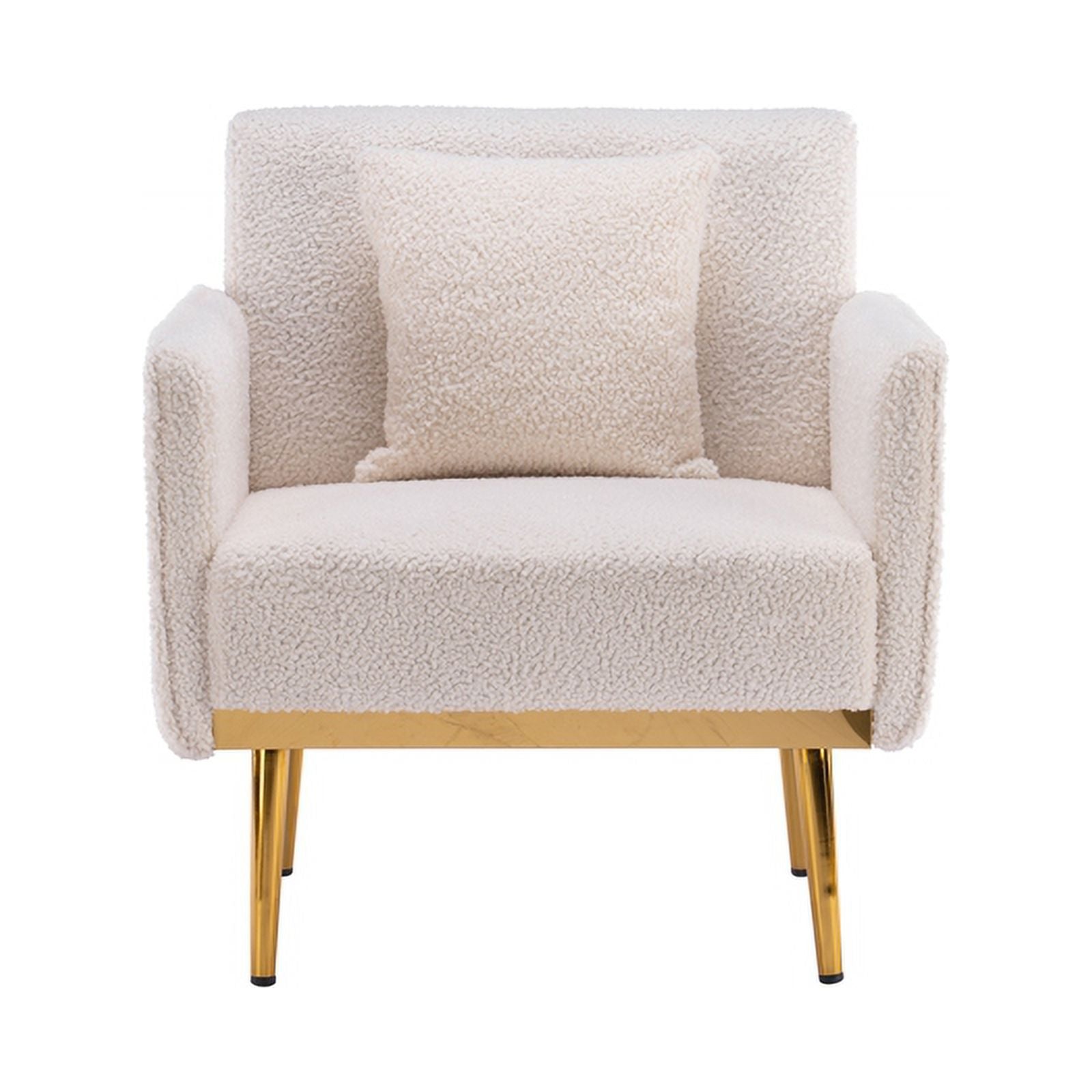 White Velvet Accent Armchair D8327